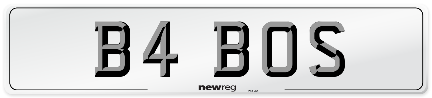 B4 BOS Number Plate from New Reg
